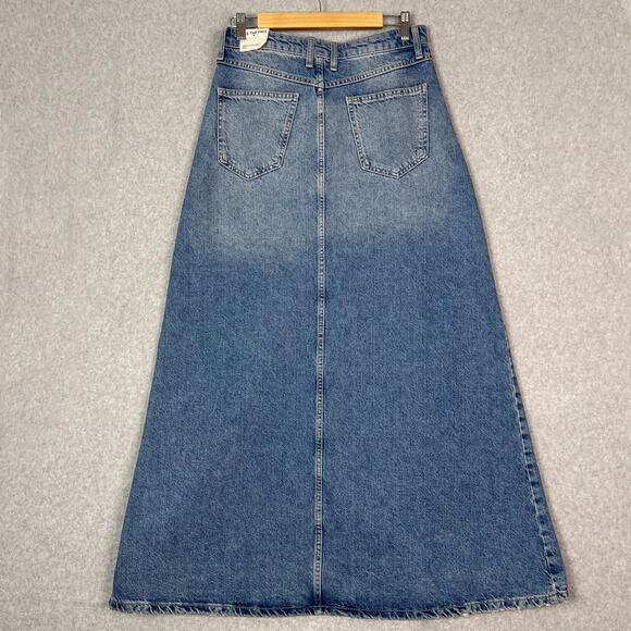 Free People We The Free Size 4 Come As You Are Denim Maxi Skirt in Sapphire Blue - Picture 6 of 10